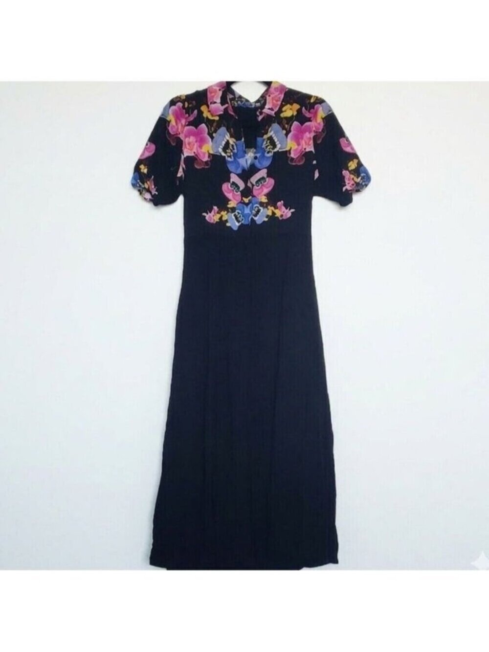 Desigual x Christian Lacroix Grenoble Floral Shirt Dress Black XS 0509 - Picture 3 of 9